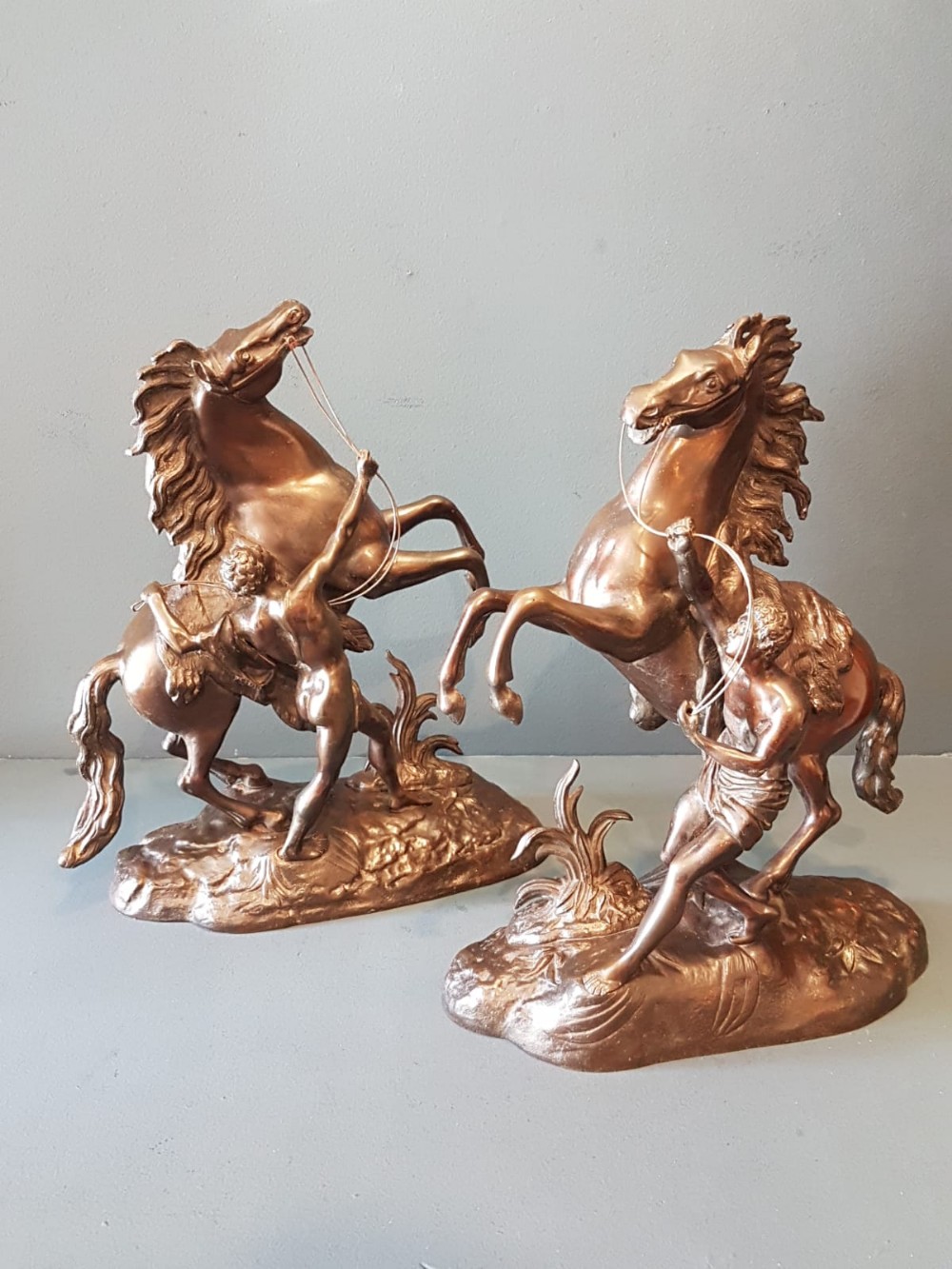 Pair of Bronze Marly Horses