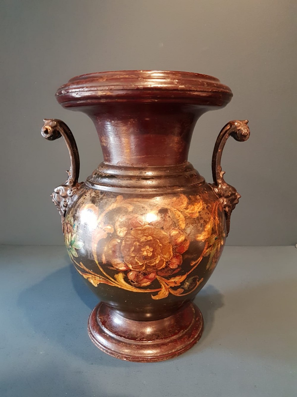 Victorian Country House Tole Ware Vase