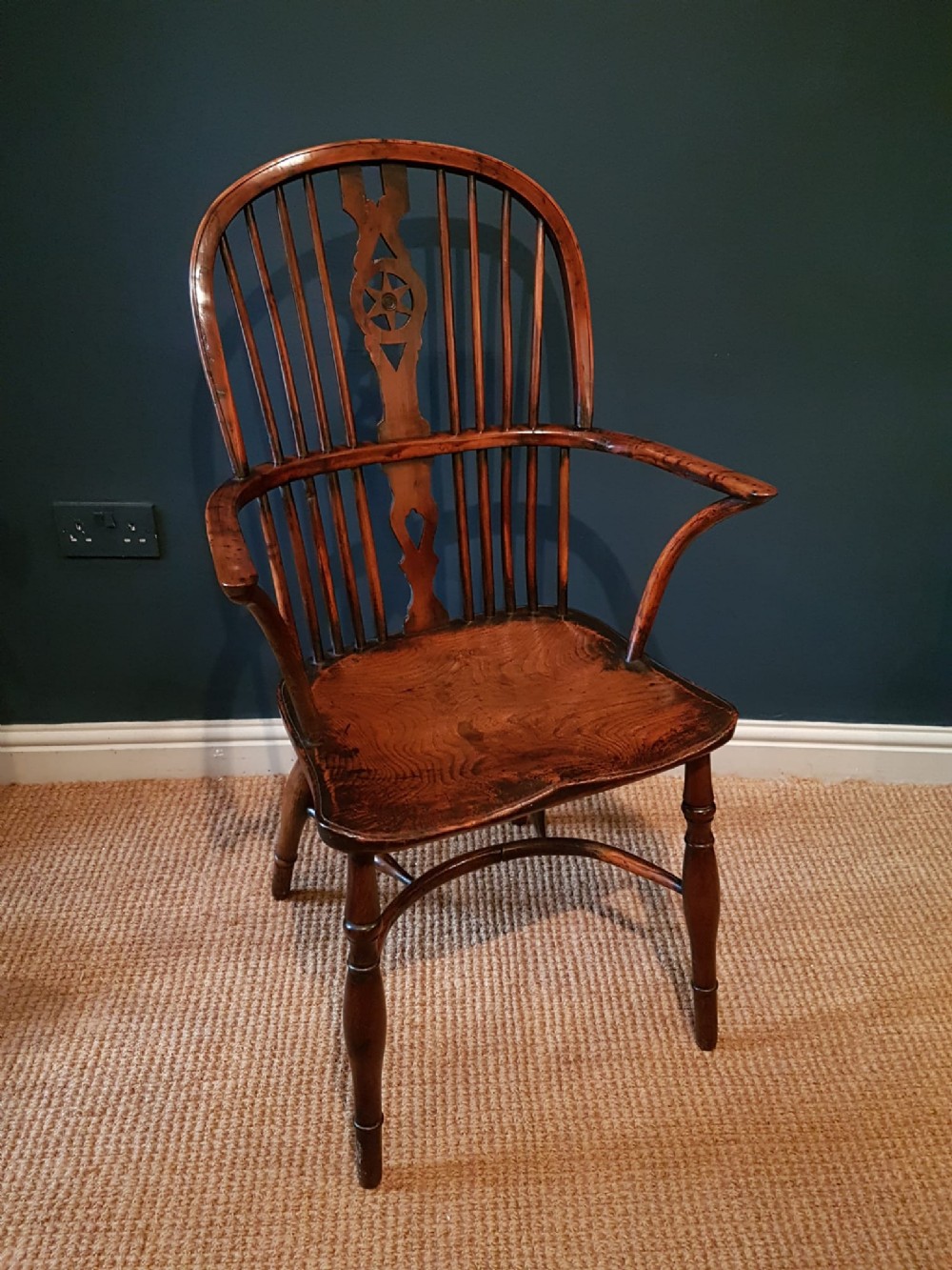Burr Yew and Elm Windsor Chair