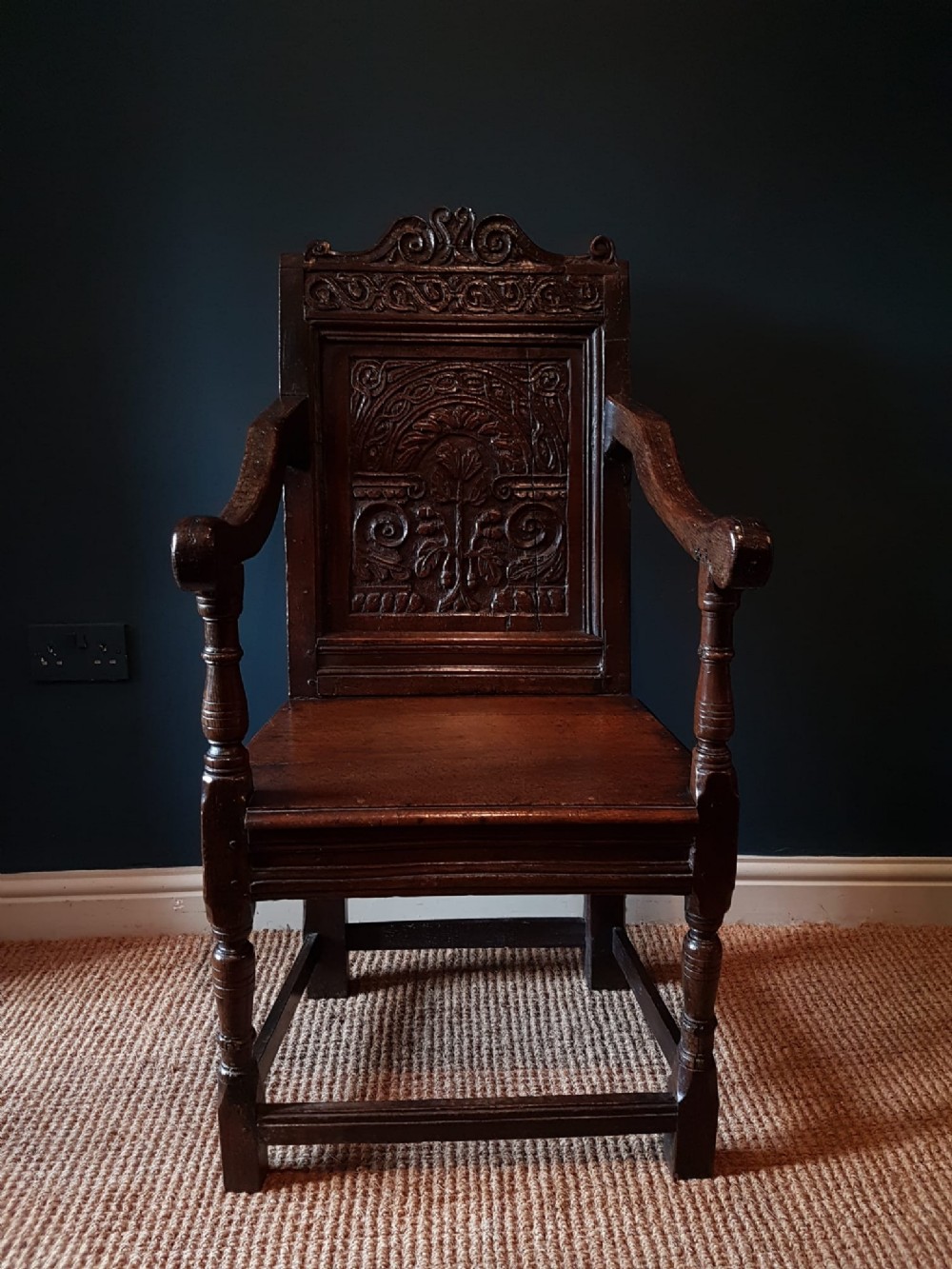 Superb Charles I Oak Wainscot Chair