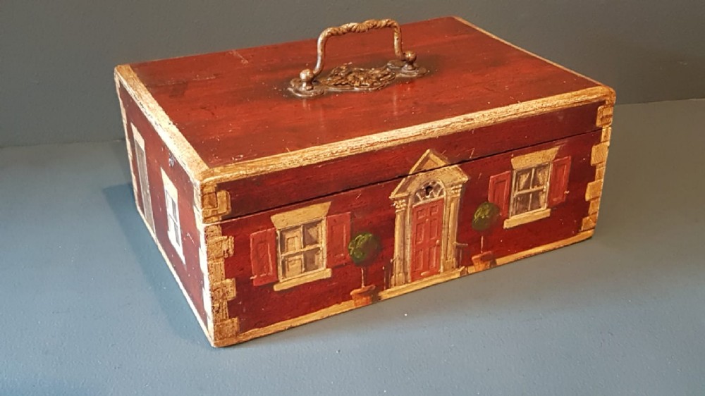 Victorian Painted Country House Deed Box
