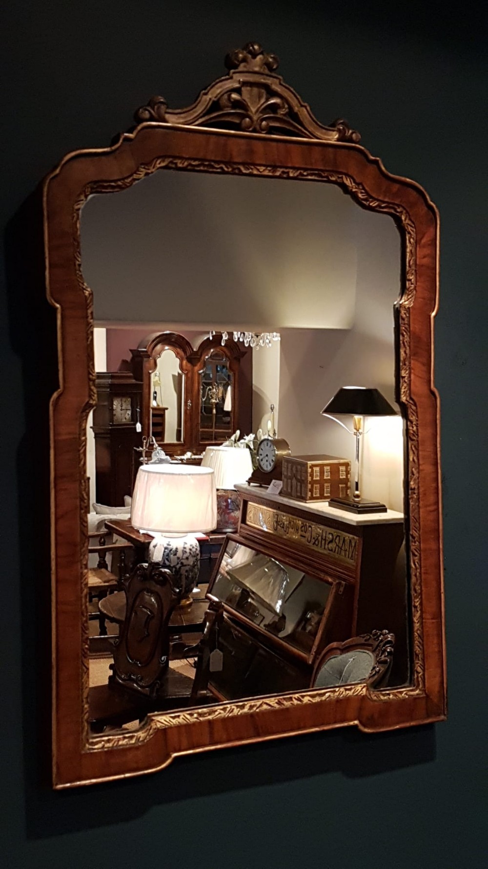 George III Style Walnut Mirror