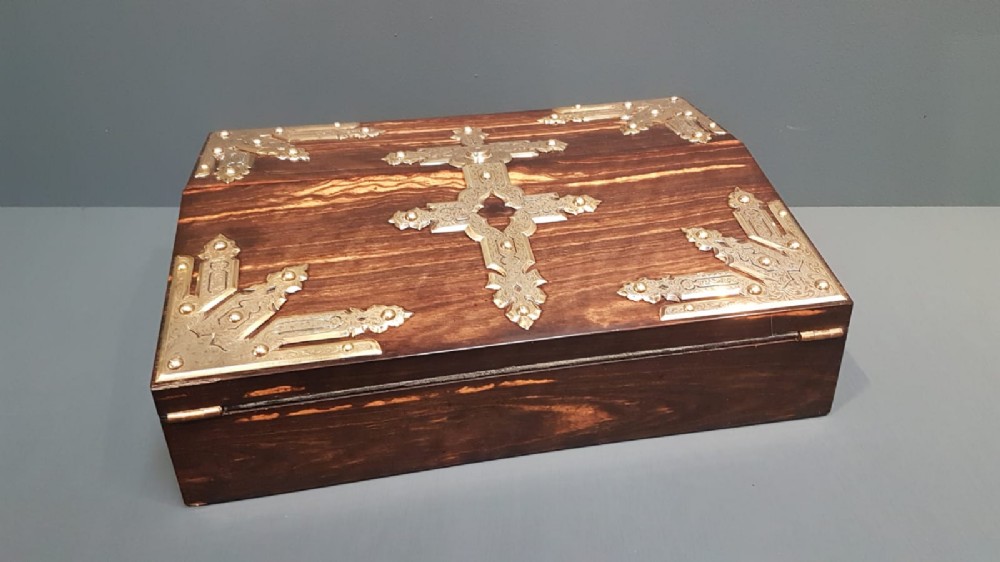 Brass Bound Coromandel Writing Slope
