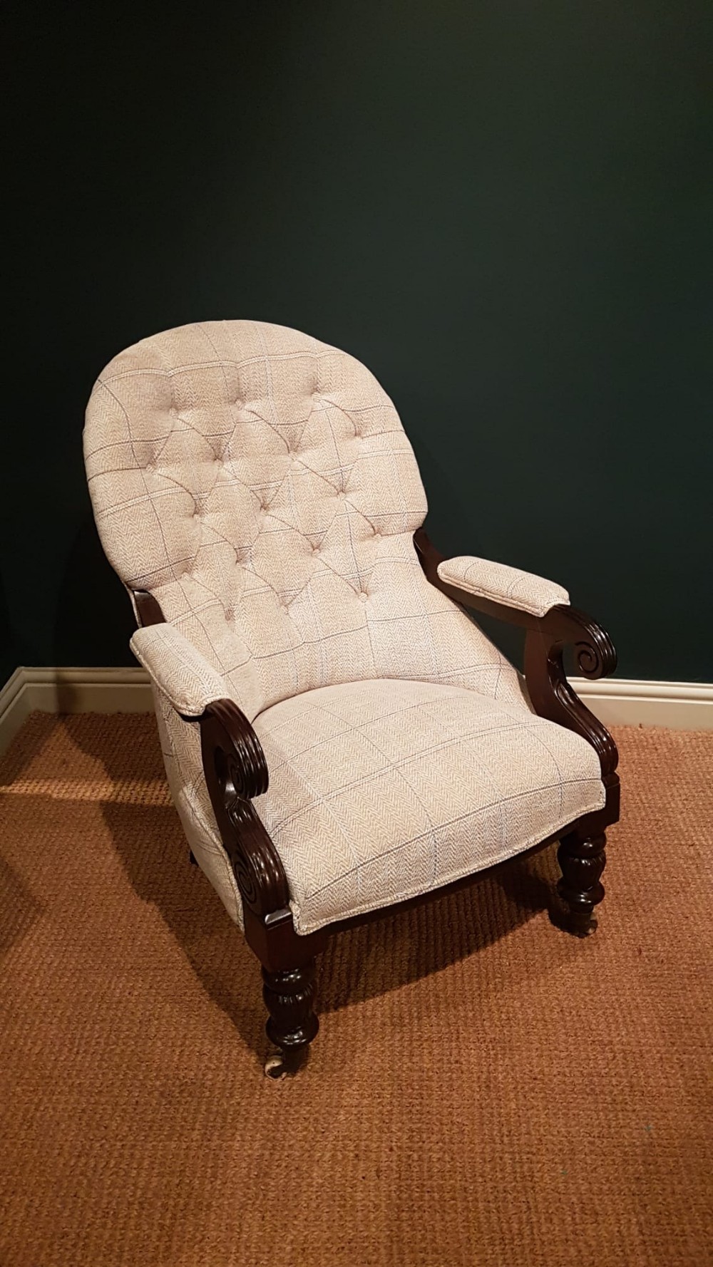 Victorian Rosewood Open Arm Chair