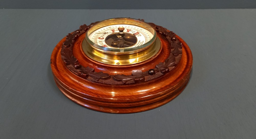 Victorian Walnut Acorn & Oak Leaf Manchester Barometer View VII