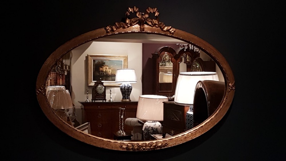Edwardian Timber Gilt Oval Mirror
