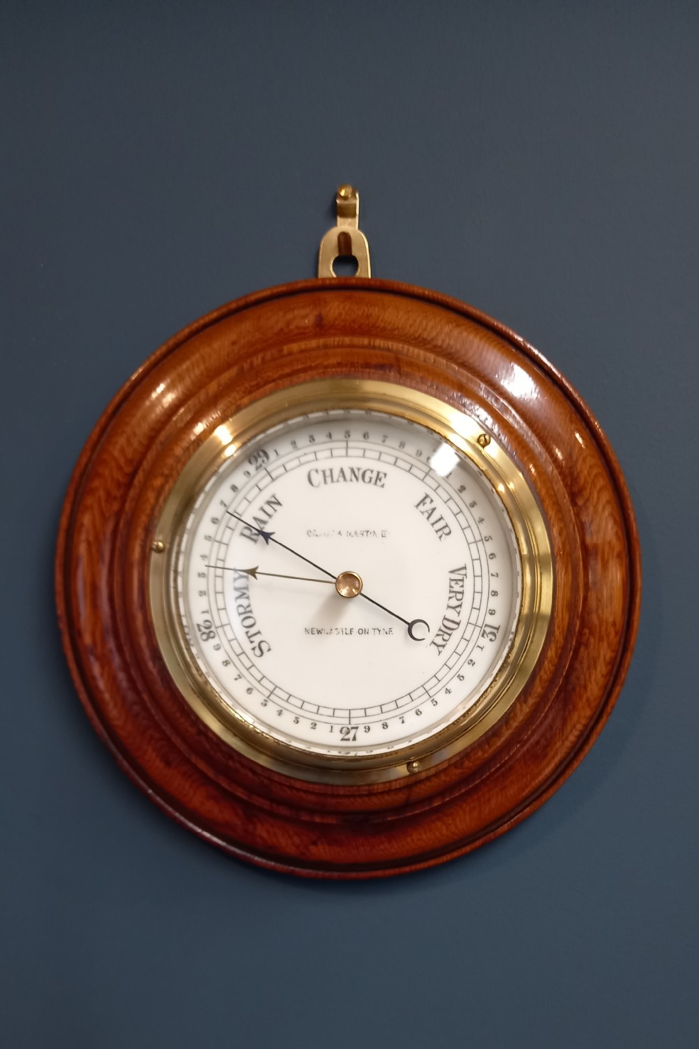 Victorian Polished Oak Newcastle Barometer