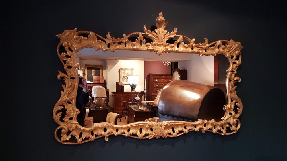 Stylish Timber Gilt Over Mantel Mirror