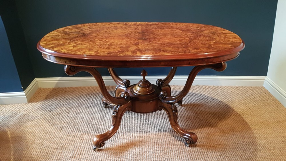 Wonderful Quality Victorian Burr Walnut Centre Table