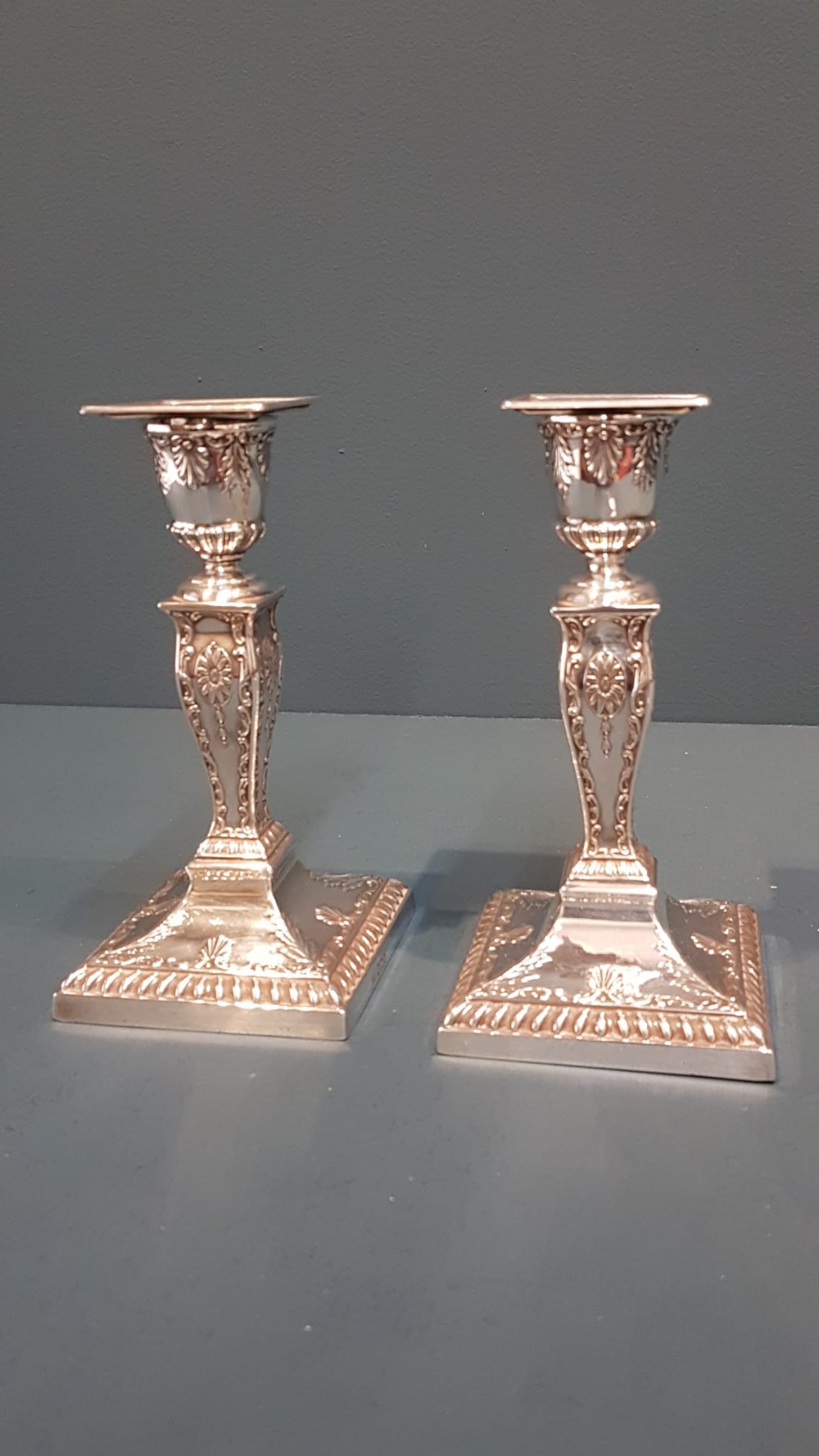 Pair of Fine Quality Victorian Silver Candlesticks