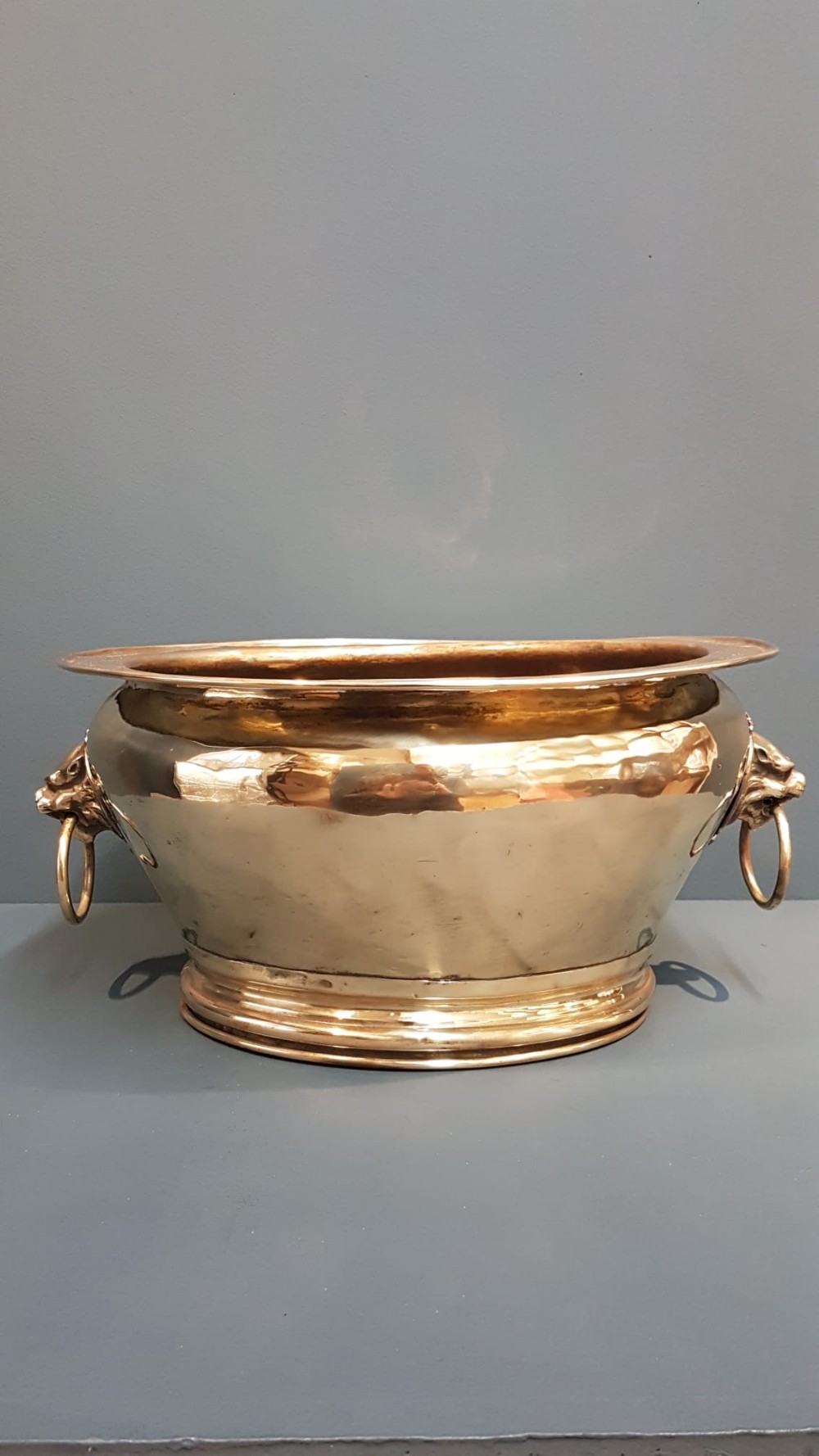 Large Early Victorian Brass Planter