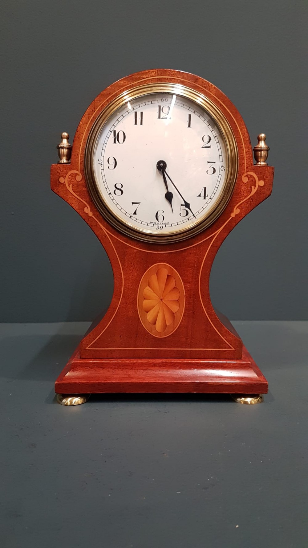 Fine Quality Inlaid Mahogany Mantel Clock