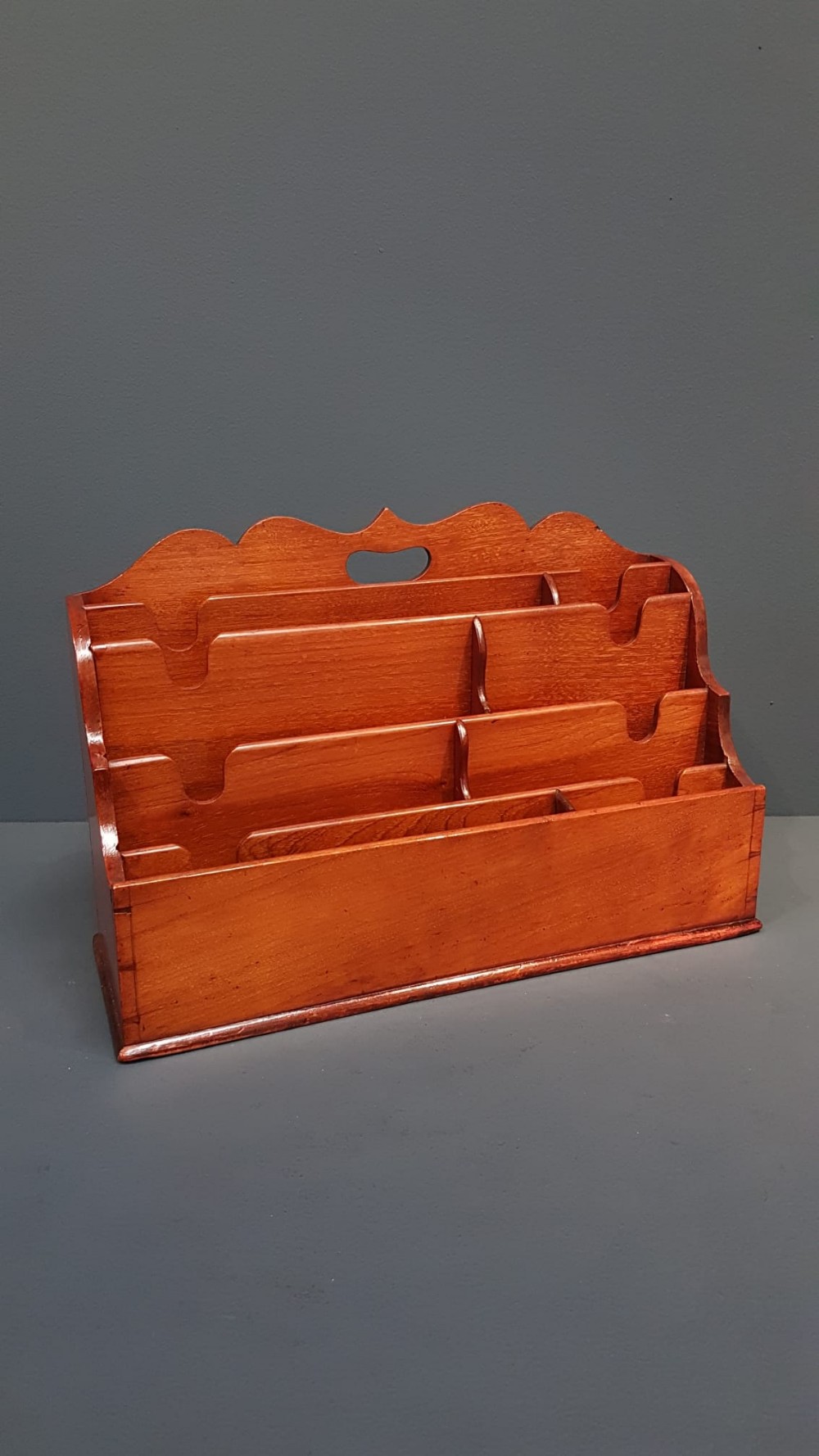 Large Victorian Walnut Waterfall Letter Rack