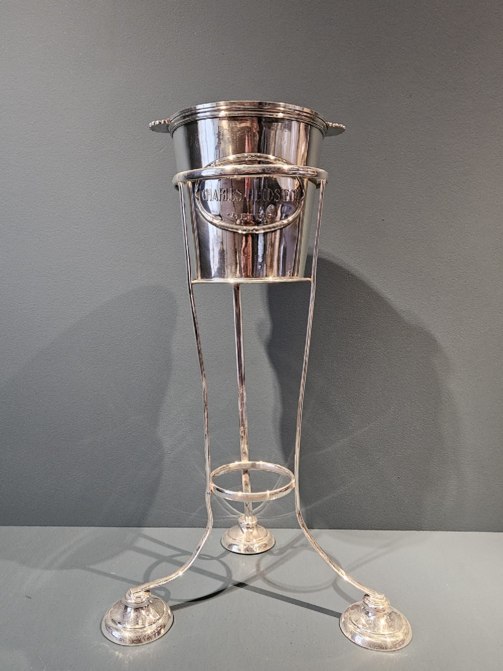 1920's Silver Plated Wine Cooler and Stand