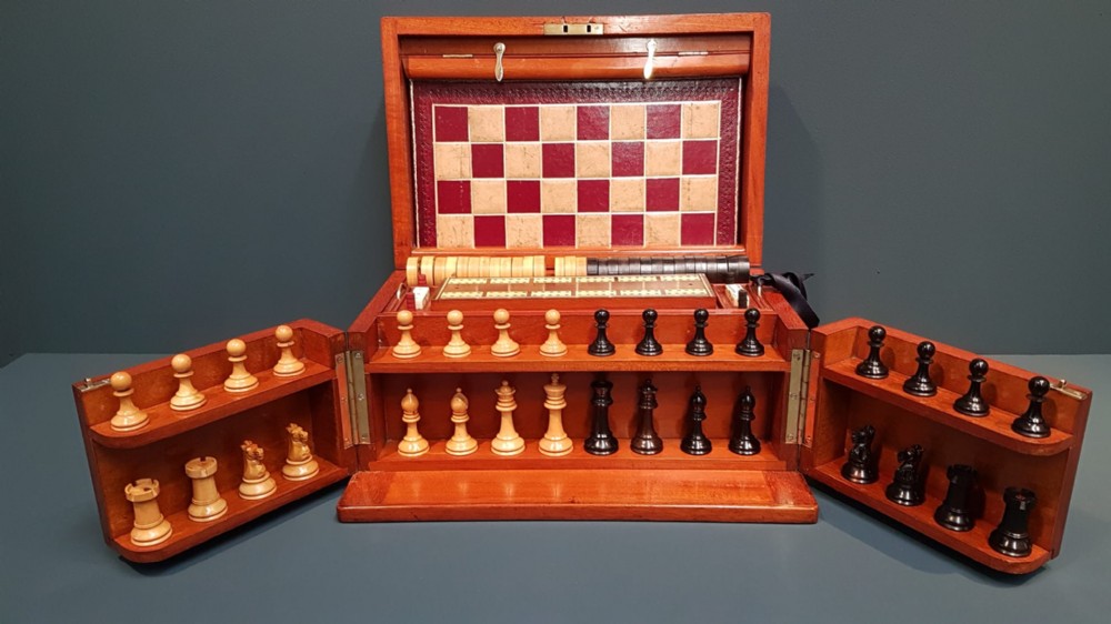 Superb Victorian Walnut Games Compendium