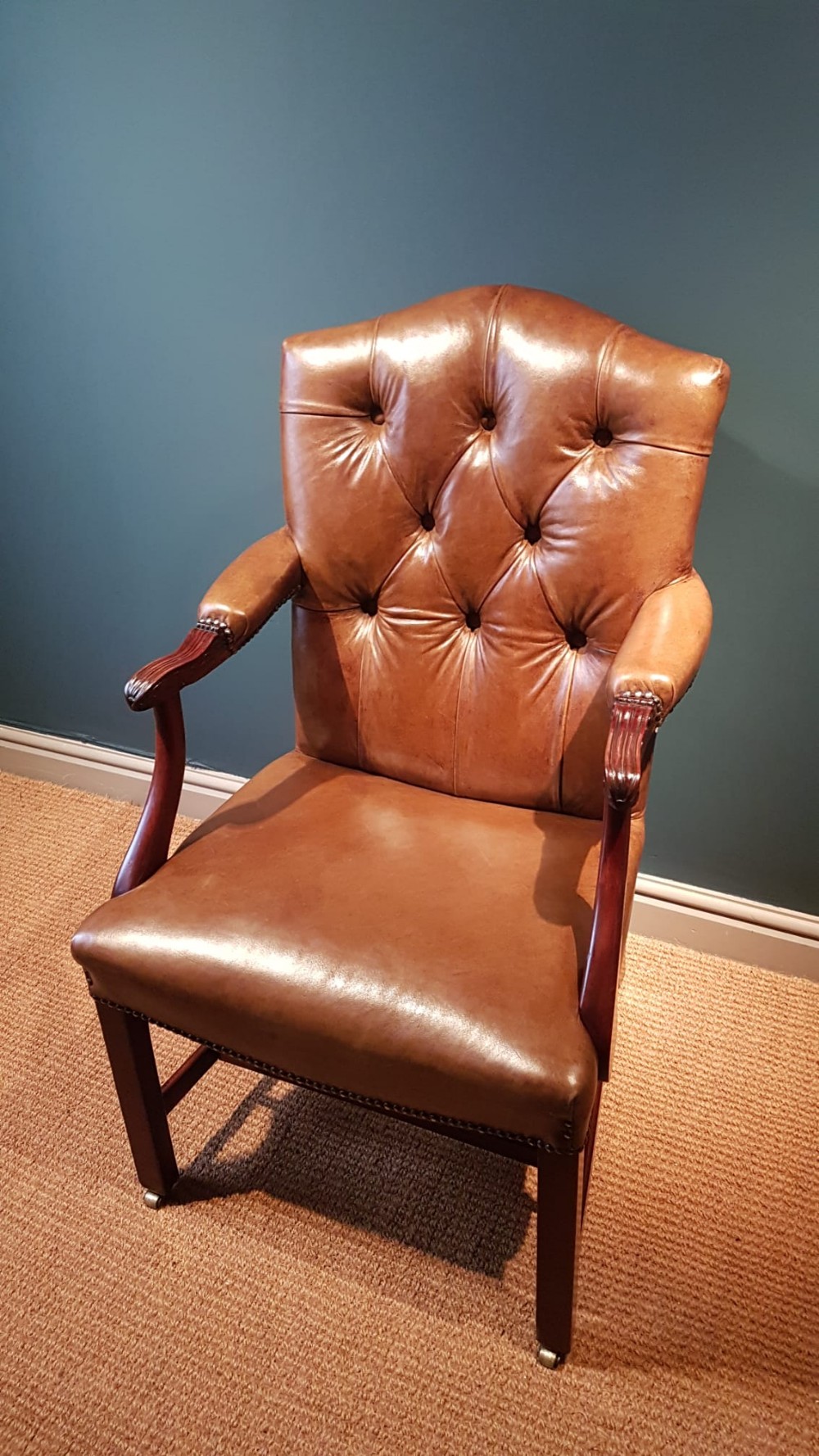 George III Mahogany Framed Gainsborough Chair