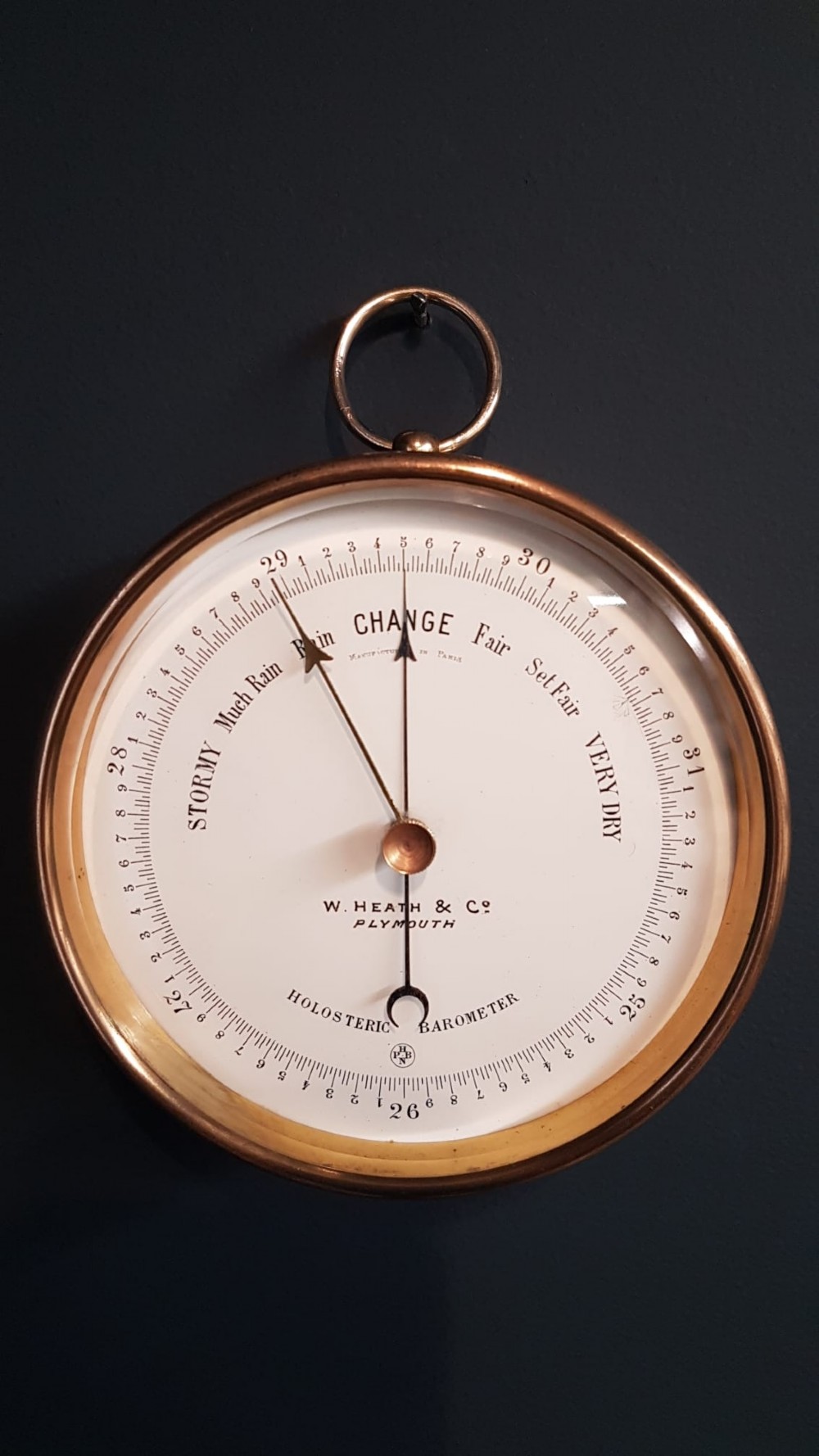 Victorian Enamel Dial Marine Barometer