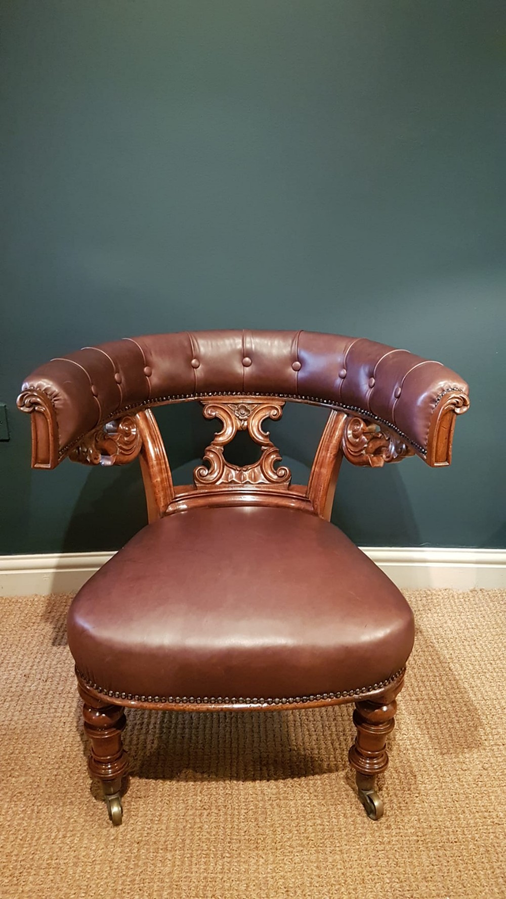 William IV Leather Library Armchair
