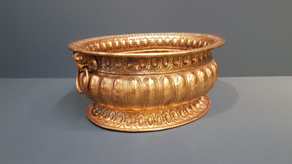 George III Gilt Brass Wine Cooler or Planter