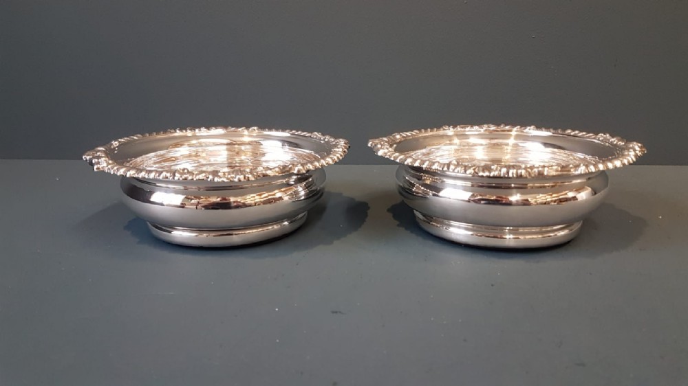 Matching Pair of Solid Silver Coasters