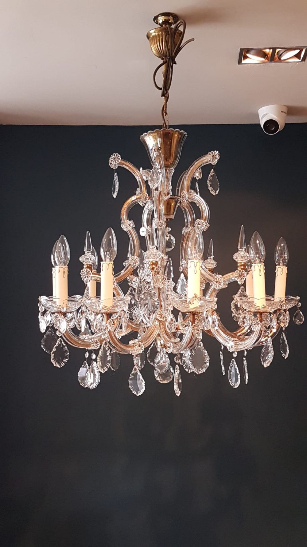 Superb Edwardian Cut Crystal Chandelier