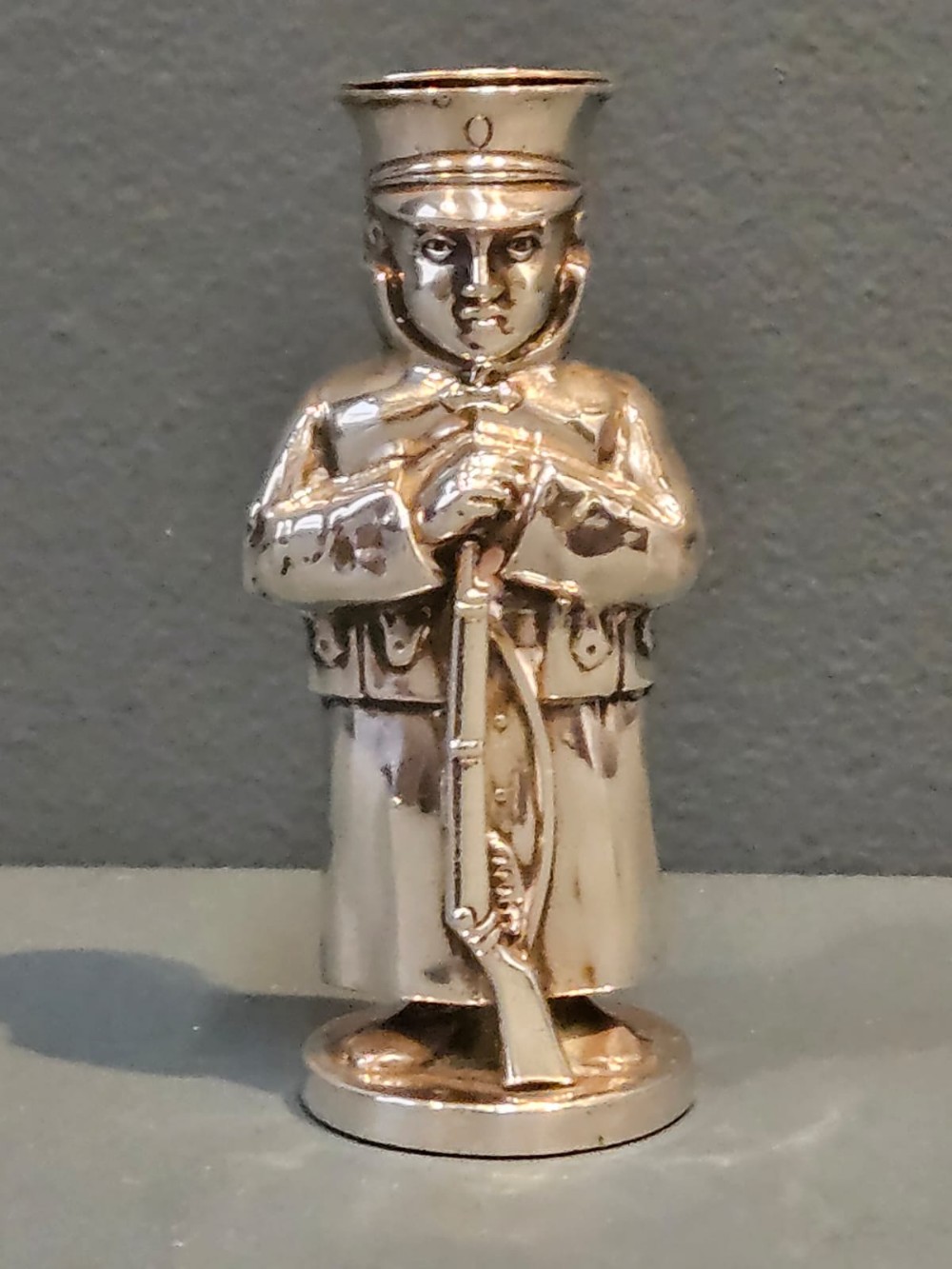 Rare Edwardian Silver Soldier Pepper Pot