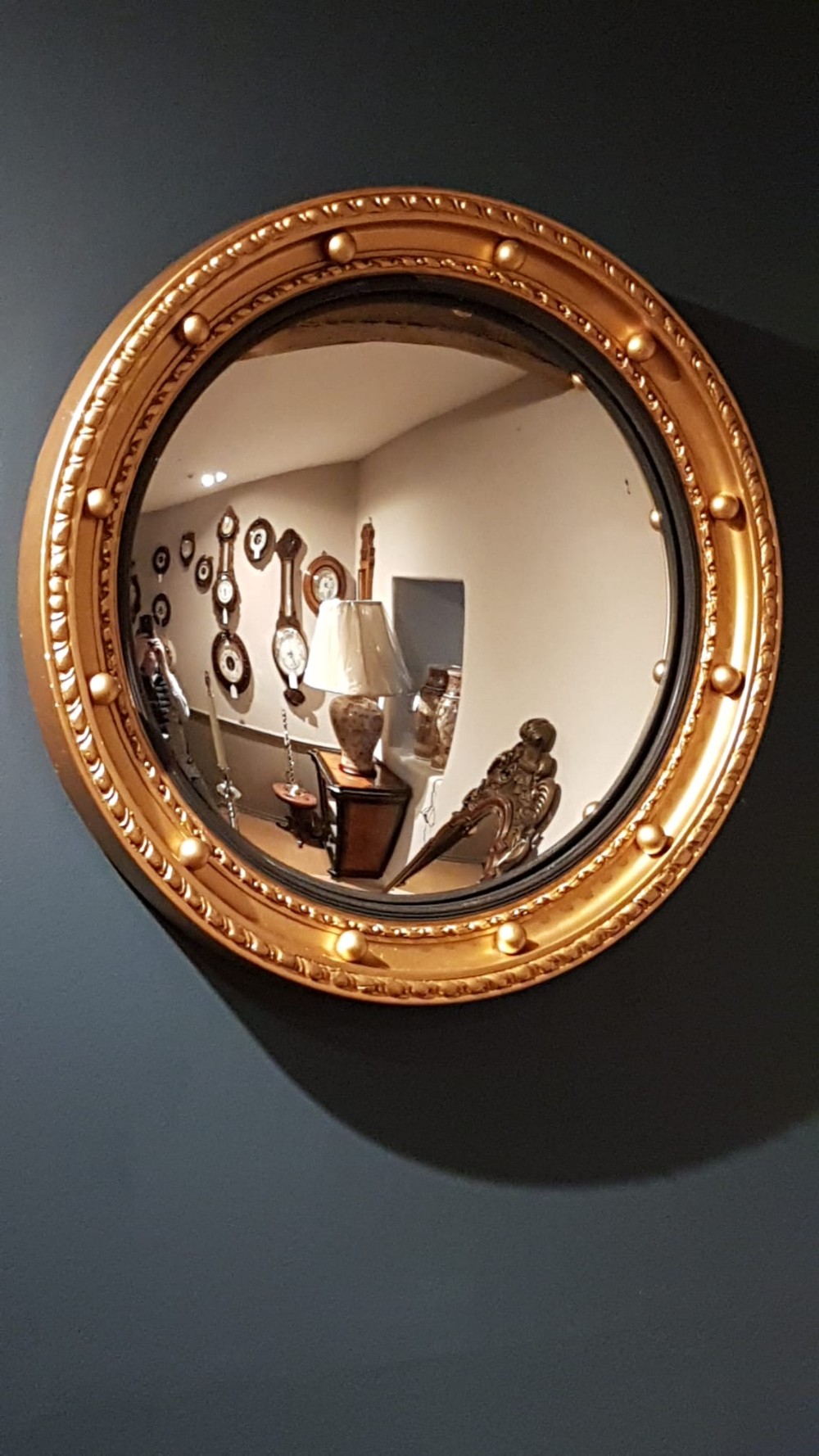 1920's Timber Gilt Convex Mirror