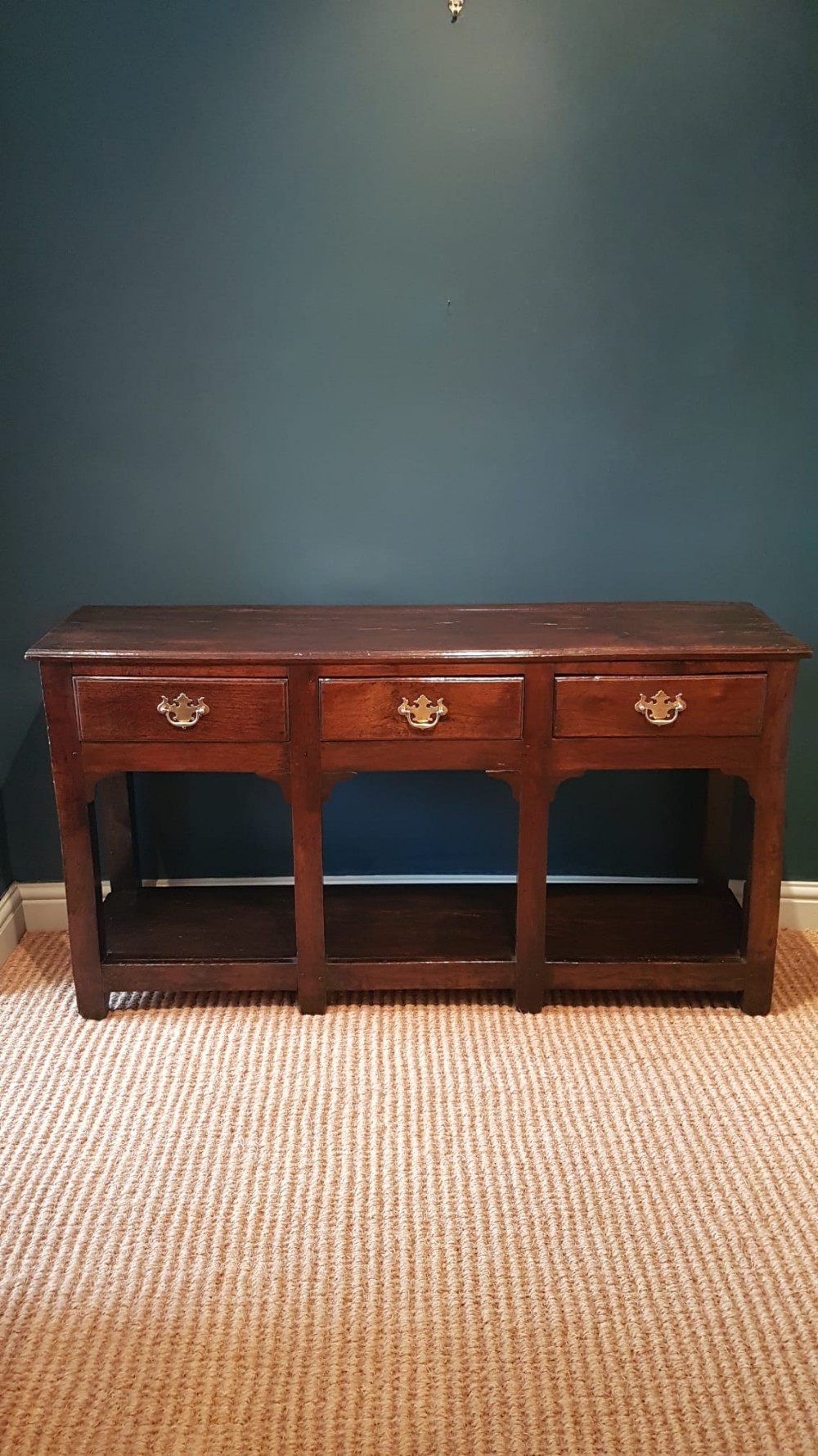 George II Oak Open Pot Board Dresser
