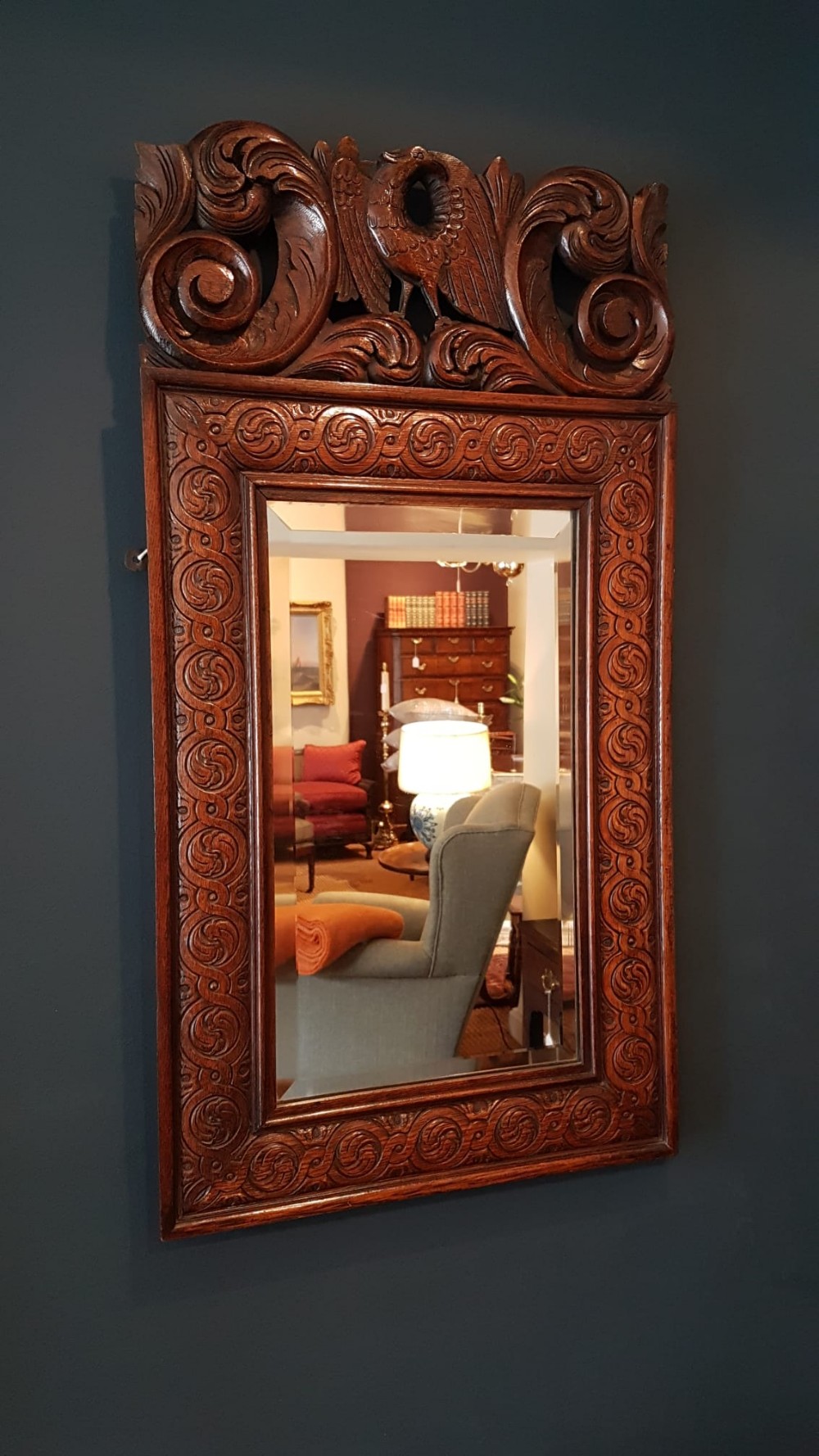Antique Period Oak Style Mirror