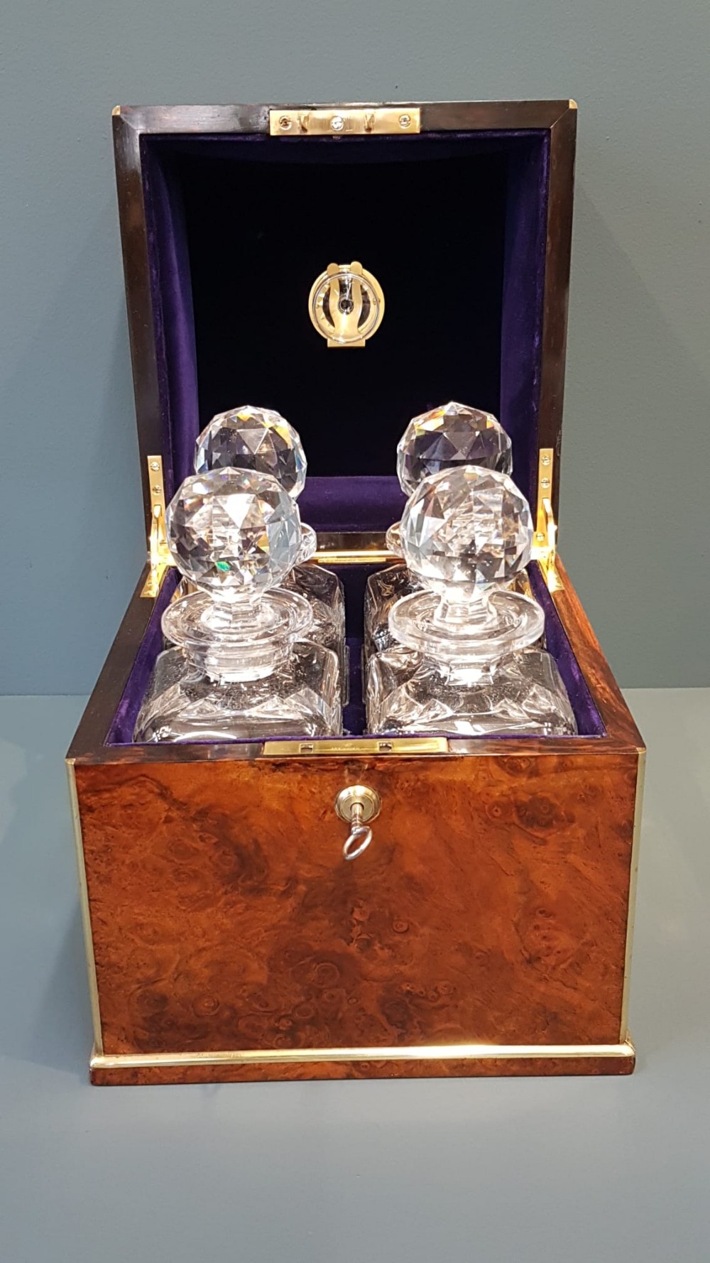 Victorian Walnut Tantalus Box