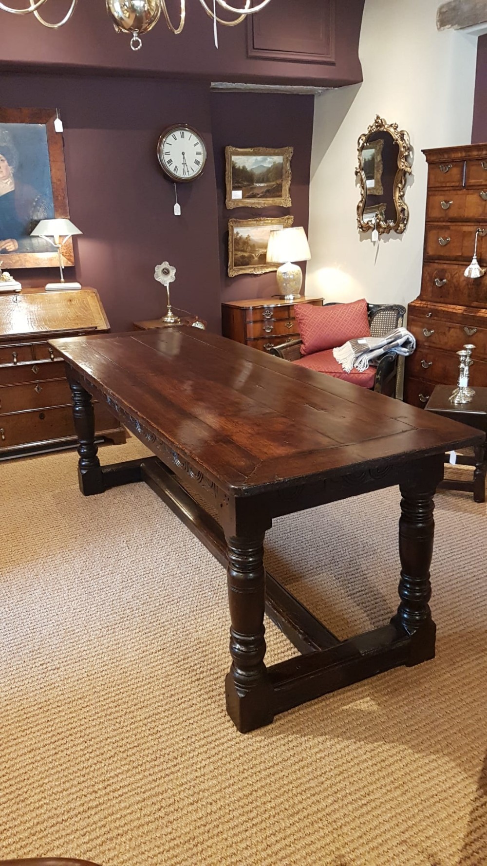 Period Oak 10 Seater Refectory Table