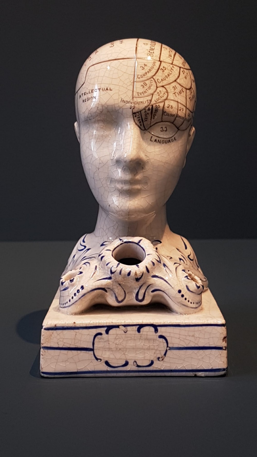 Victorian Bridges Phrenology Head Pen & Ink Stand
