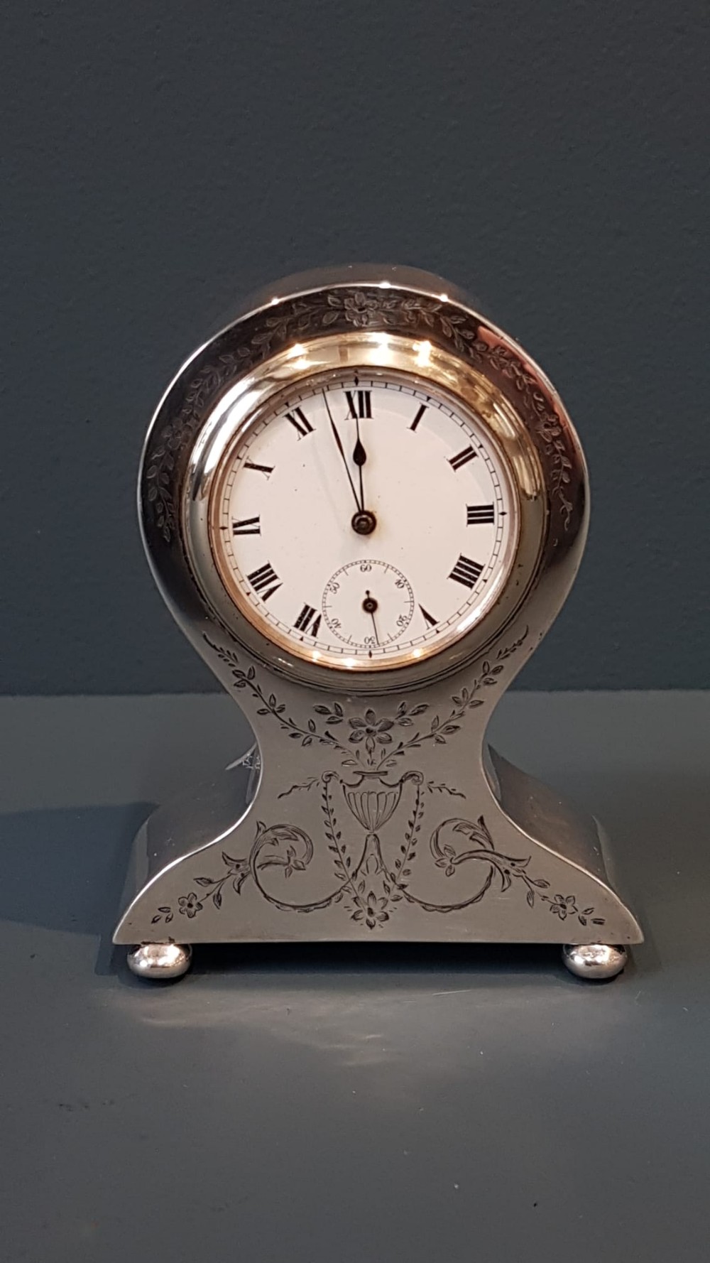 Small George V Silver Clock