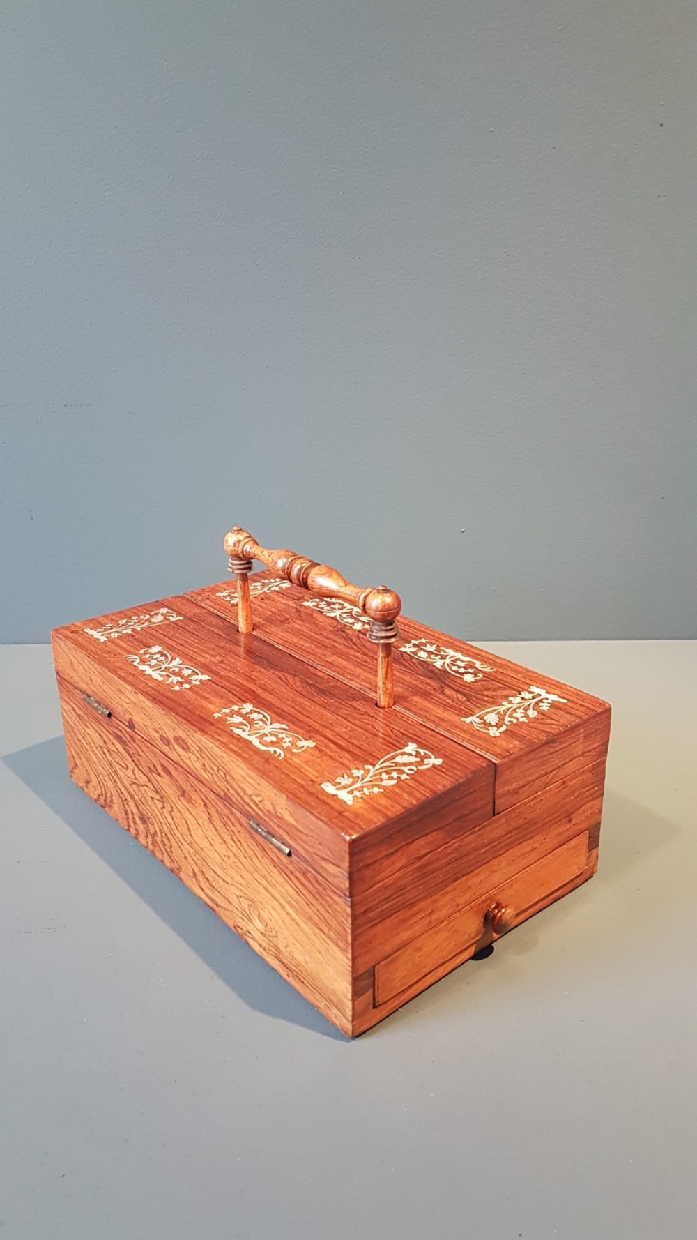 Early Victorian Rosewood Pen and Ink Box