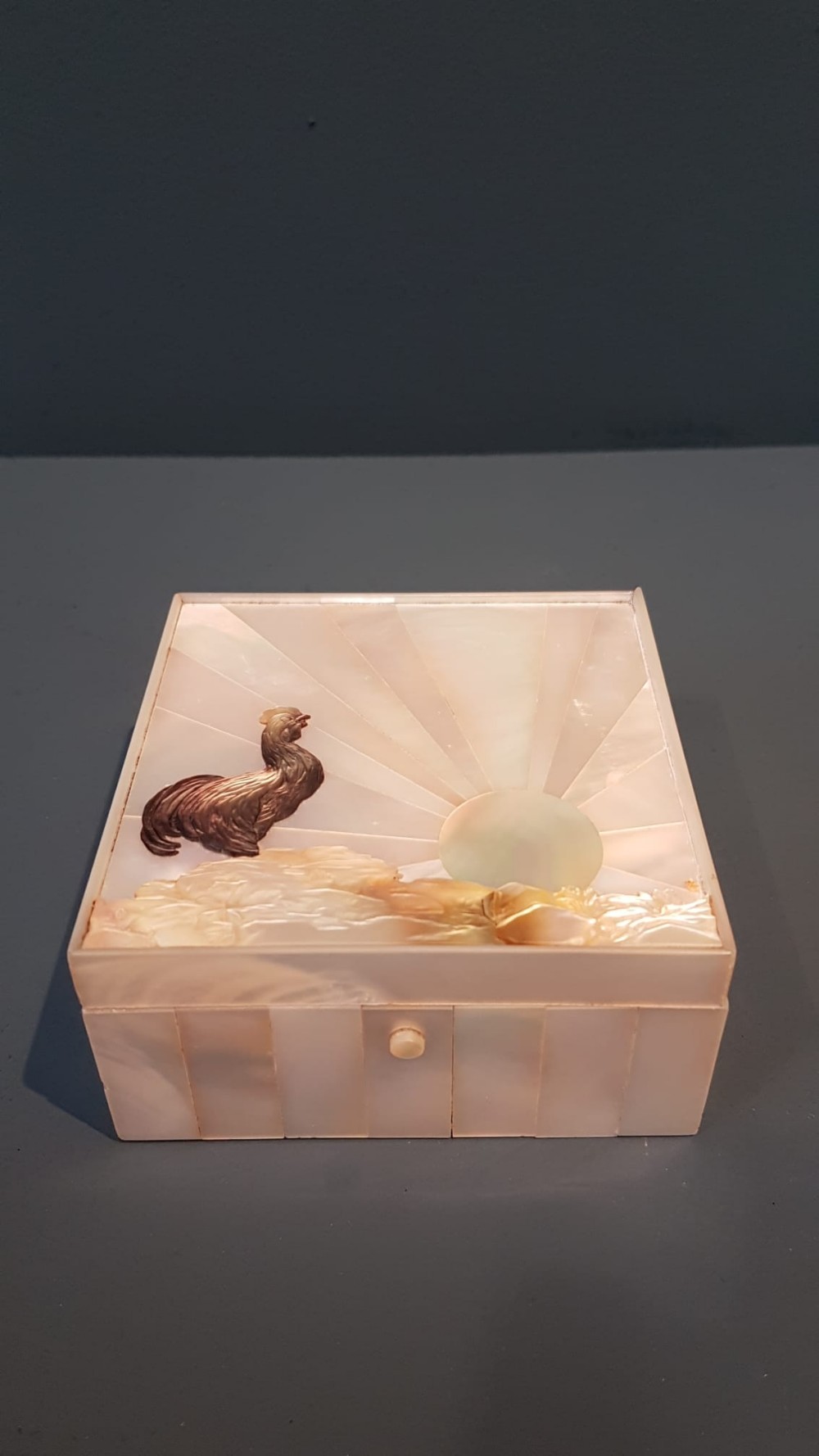 Superb Austrian Carved Mother of Pearl Table Box