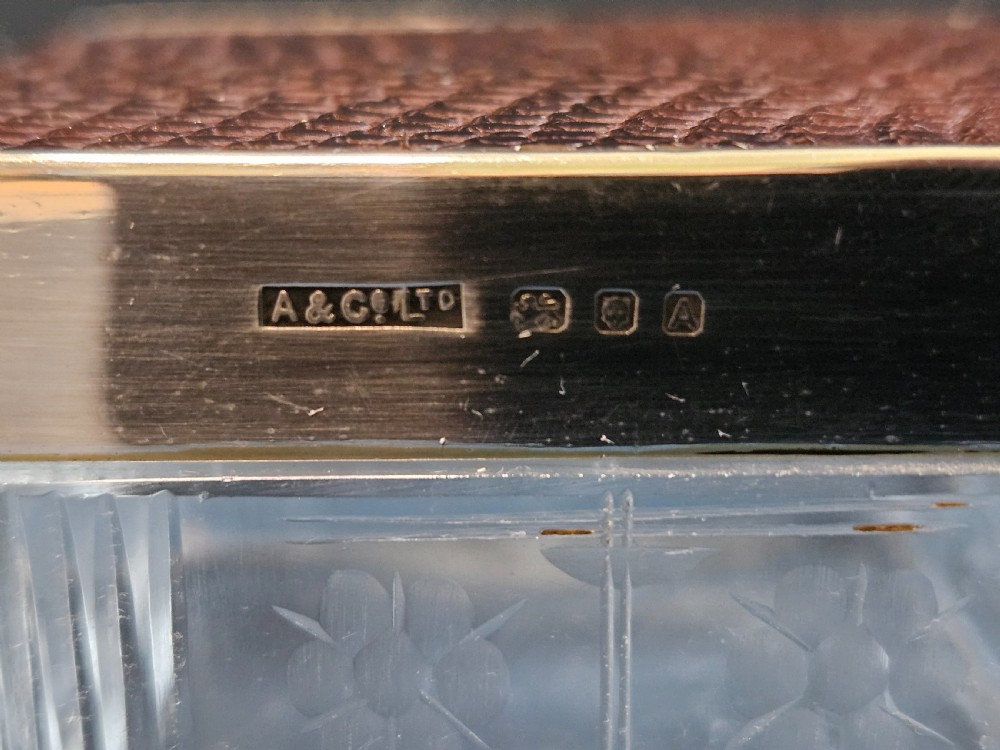 Aspreys Silver & Lizard Skin Top Powder Jar View IV