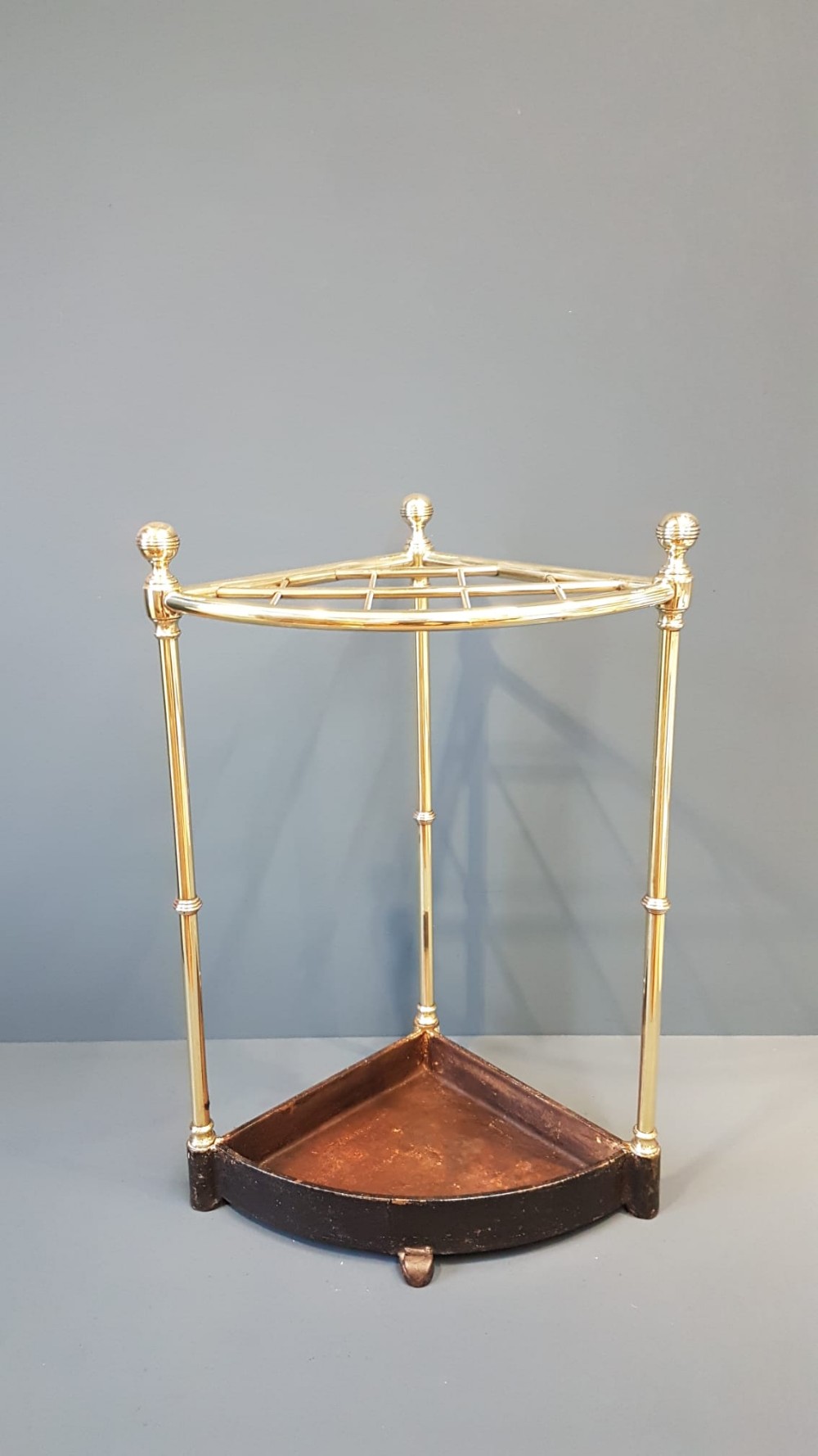 Victorian Brass Corner Stick Stand