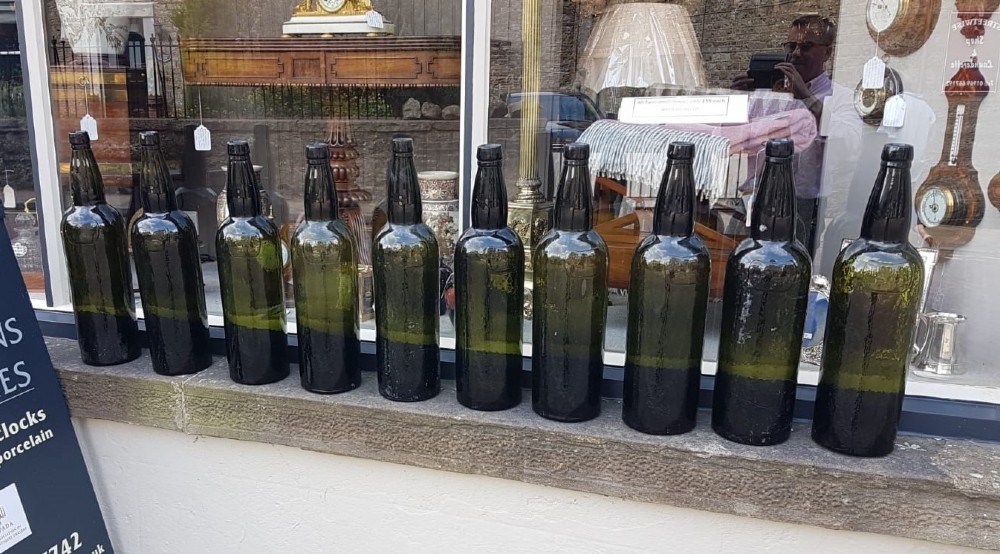 Set of 10 Large Late Victorian Sandemans Port Bottles