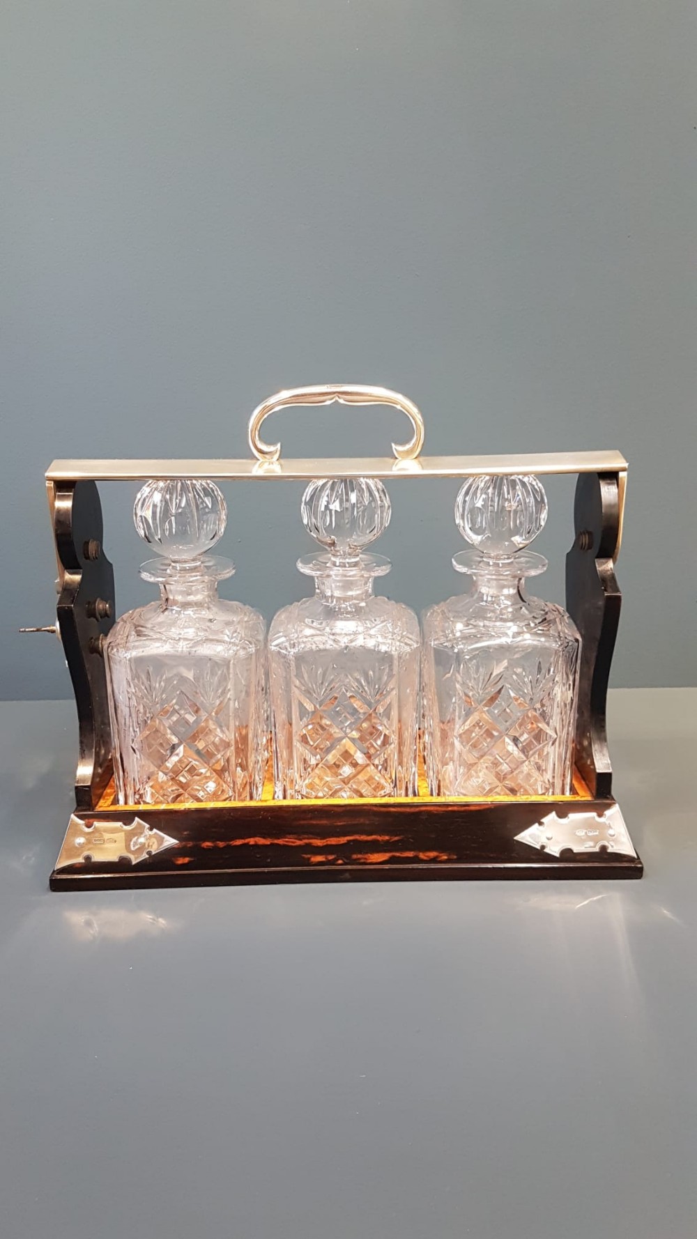 Fine Victorian Coromandel and Silver Mounted Tantalus