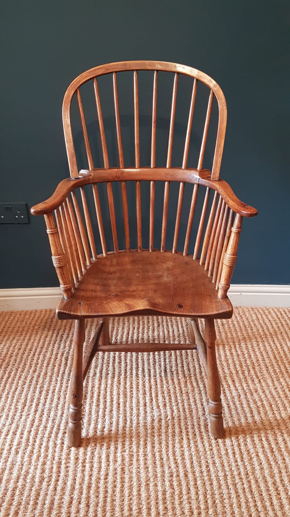 George III Sycamore and Ash Comb Back Windsor Chair