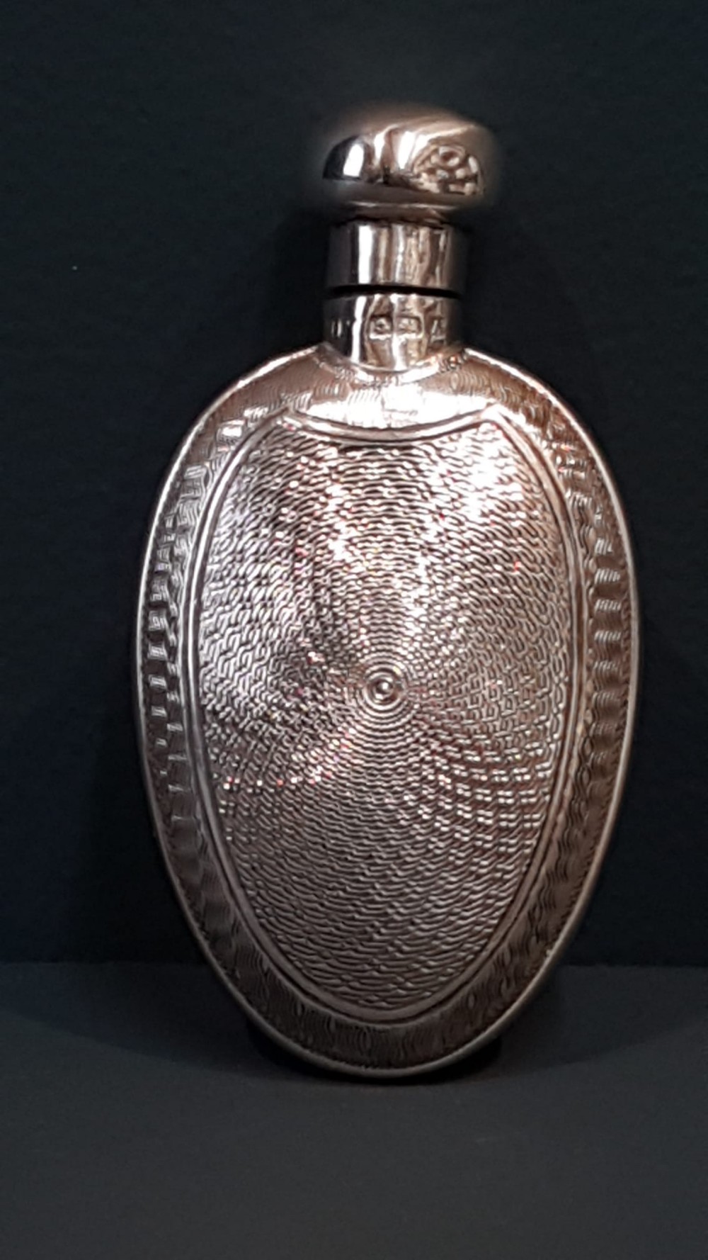 George V Engine Turned Silver Scent Bottle