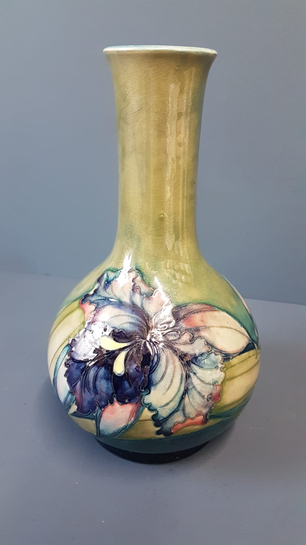 Large Early Moorcroft Slipper Orchid Vase