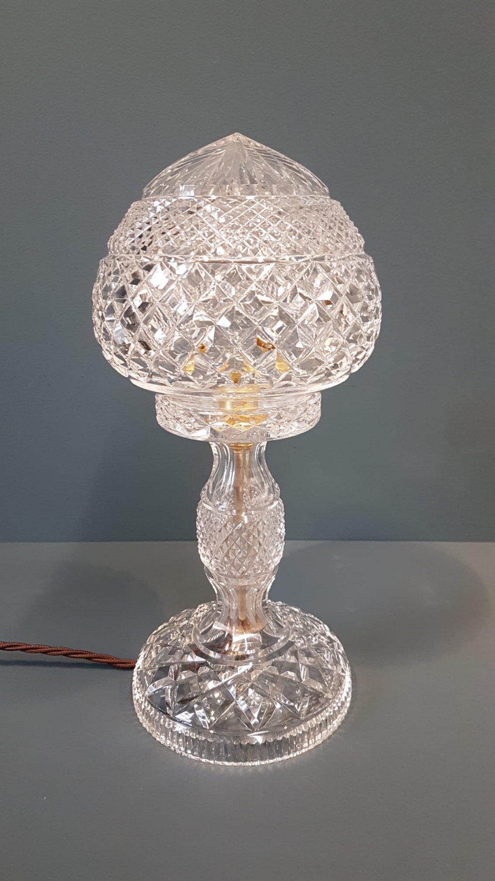 Superb Edwardian Cut Crystal Table Lamp