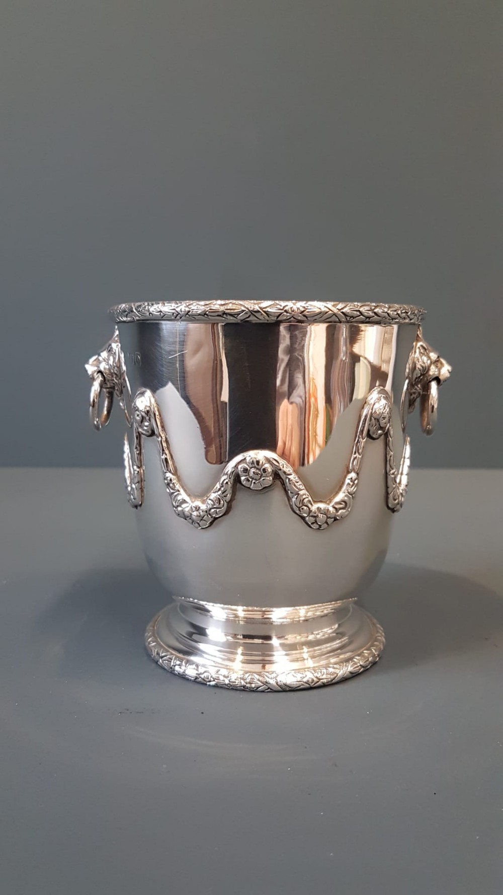 Edwardian Silver Bottle Holder or Planter
