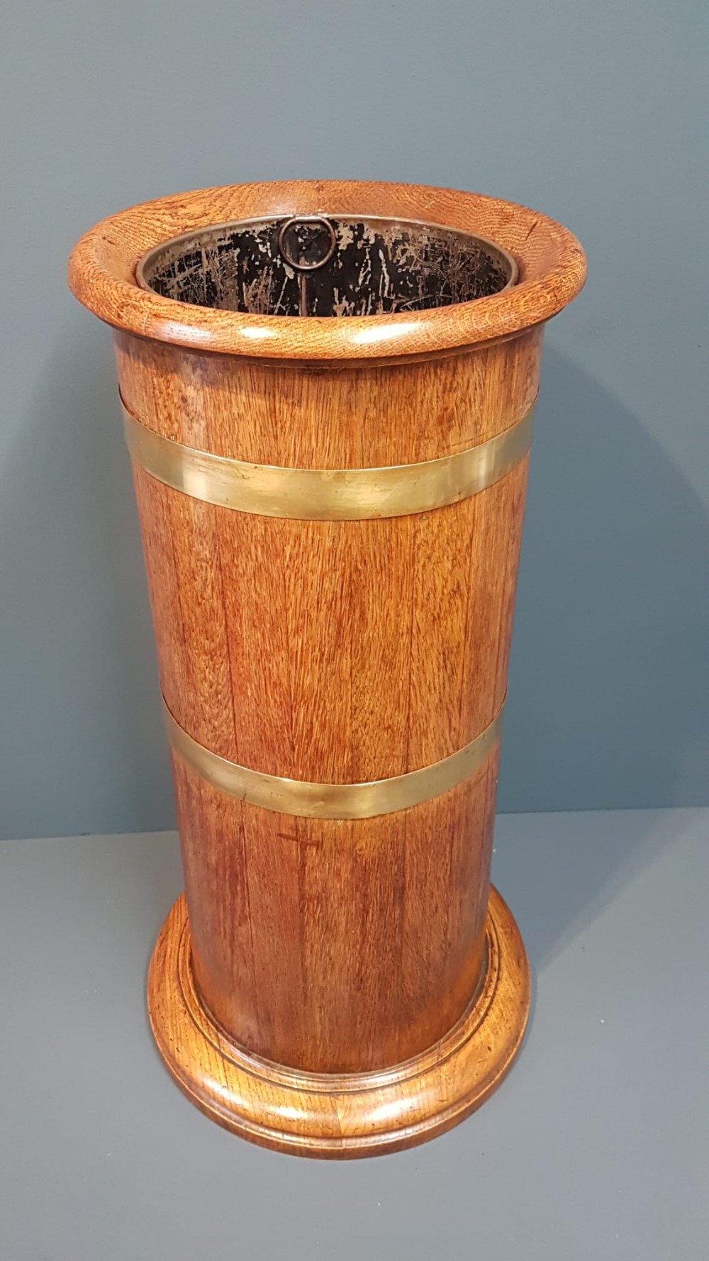 Victorian Oak Brass Bound Stick Stand