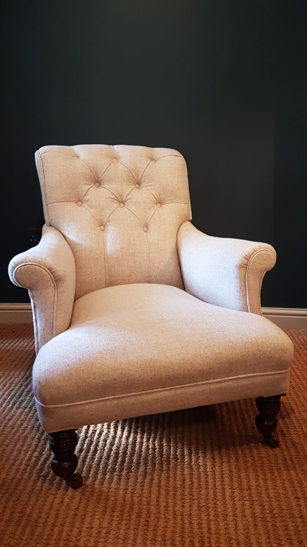 Superb Victorian Button Back Easy Chair