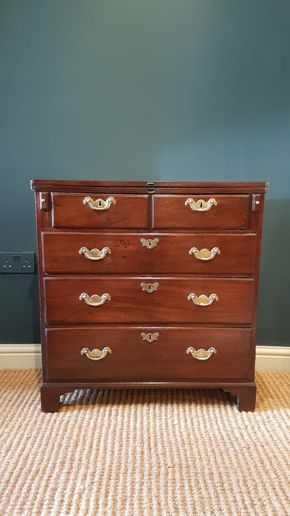 Small George II Red Walnut Bachelors Chest