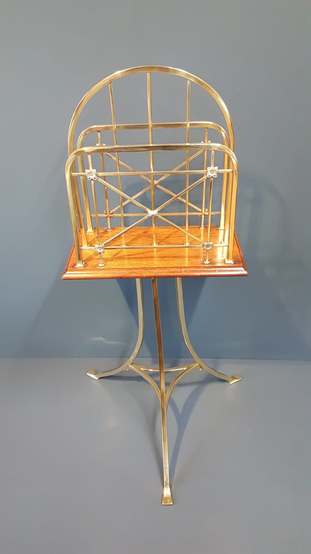 Edwardian Brass Magazine Stand