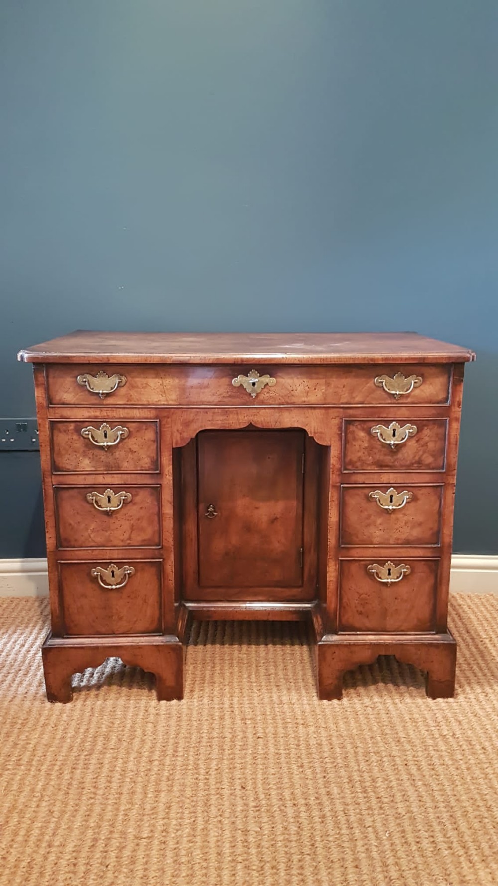 George II Walnut Kneehole Desk