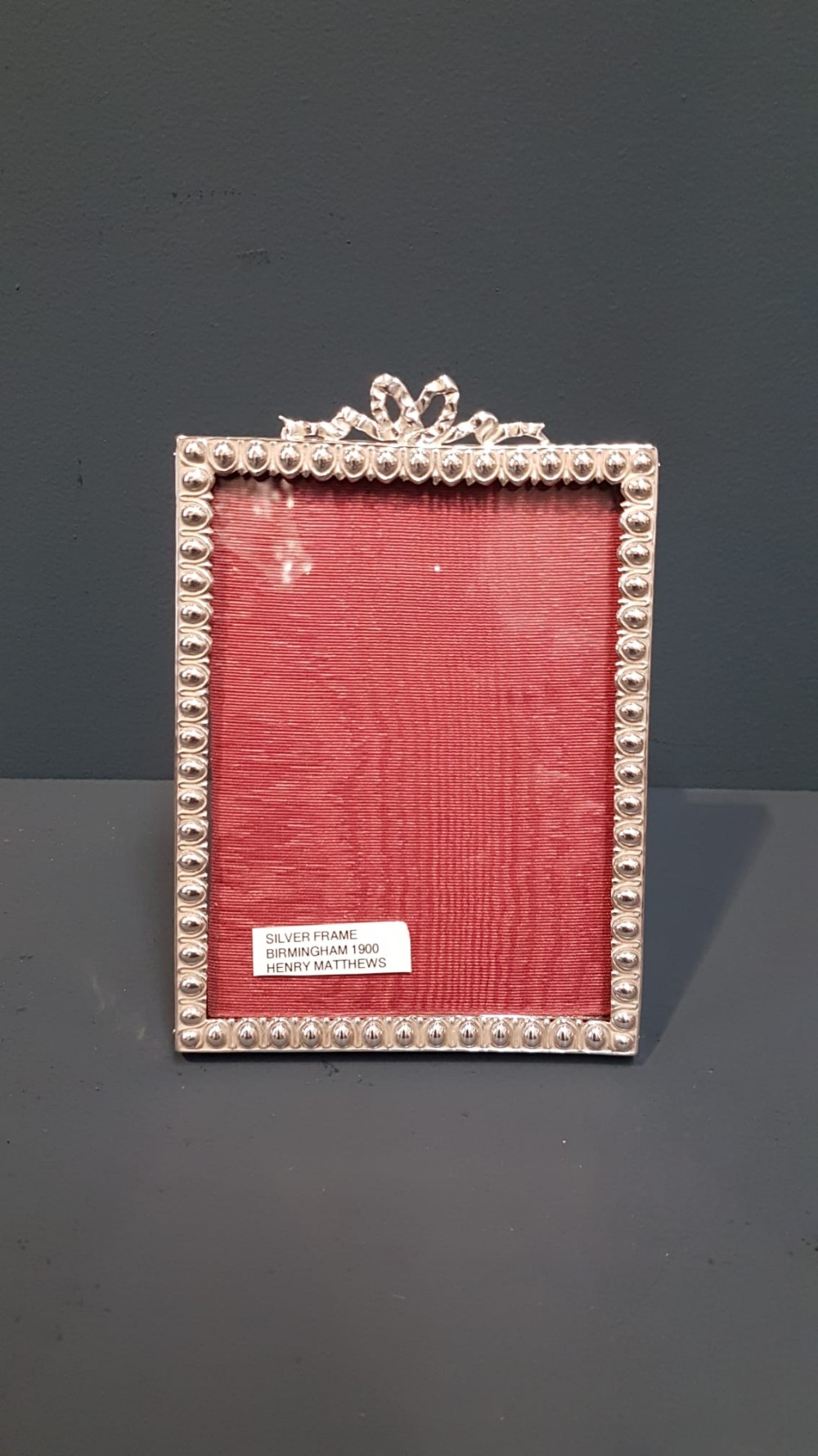 Victorian Silver Ribbon Crest Photo Frame